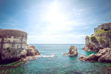 Dubrovnik kıyı şeridi görünümü.