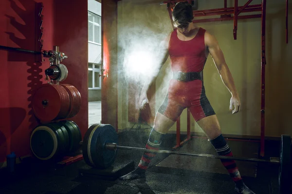 Deadlift oefening voorbereiden — Stockfoto