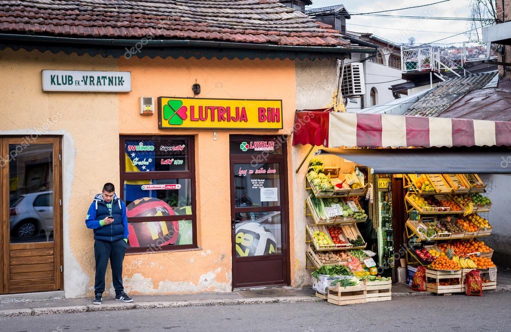 Sarajevo, Bosnia - March 01, 2015: Street life and market – Stock