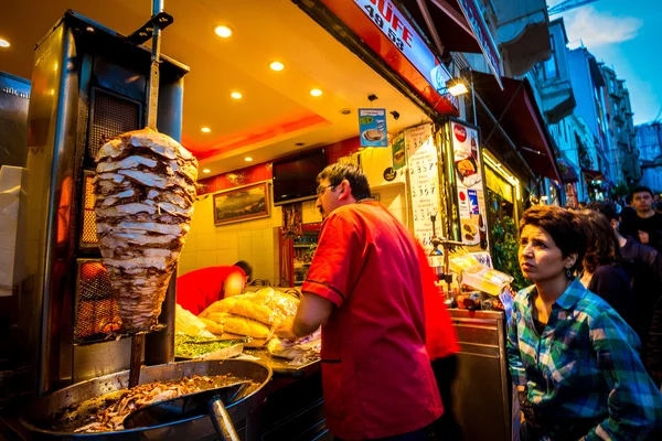 Turco doner kebab vendedor — Foto de Stock
