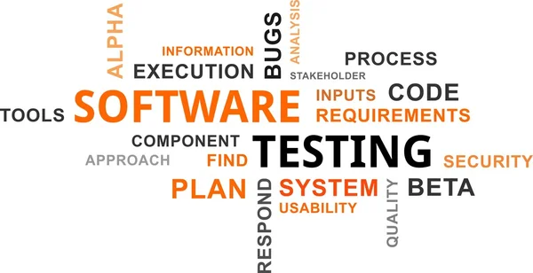 Word cloud - testning av programvara — Stock vektor