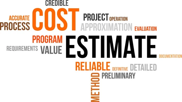 Word cloud - cost estimate — Stock Vector