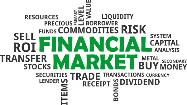 Word cloud - financiële markt — Stockvector