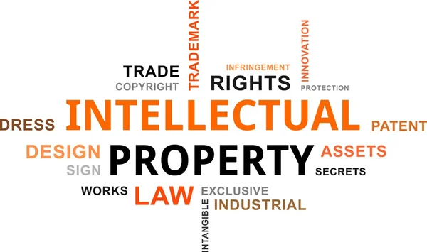 Word cloud - intellectuele eigendom — Stockvector