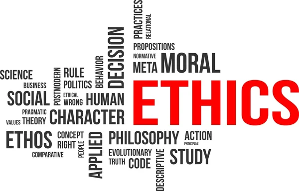 Word cloud - ethics — Stock Vector