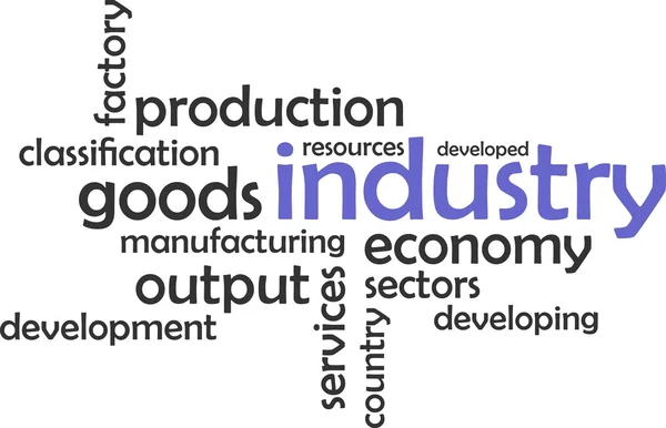 Nube de palabras - industria — Archivo Imágenes Vectoriales