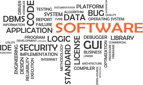 Word cloud - software — Stockvector