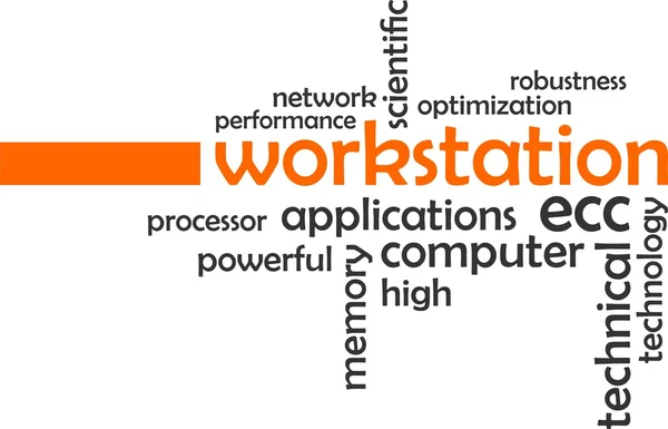 Word cloud - workstation — Wektor stockowy