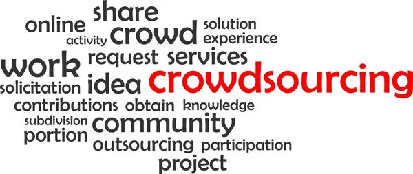 Nube di parola - crowdsourcing — Vettoriale Stock