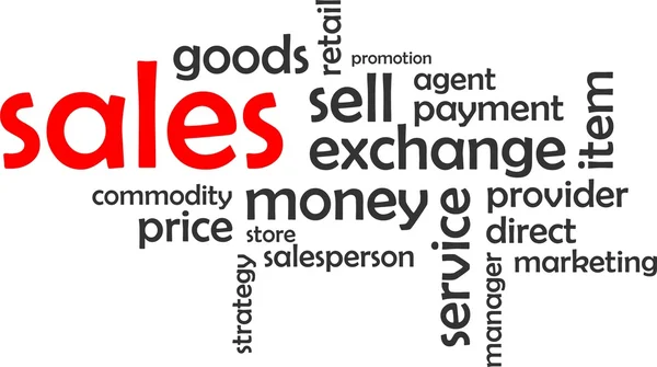 Nuvem de palavras - vendas —  Vetores de Stock