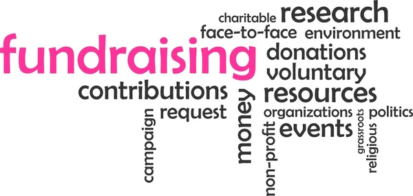 Word cloud - fundraising — Stock Vector