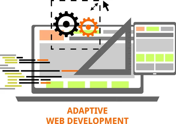 Vektor - adaptiv webbutveckling — Stock vektor