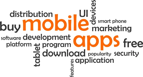 Word Cloud - mobile Apps — Stockvektor