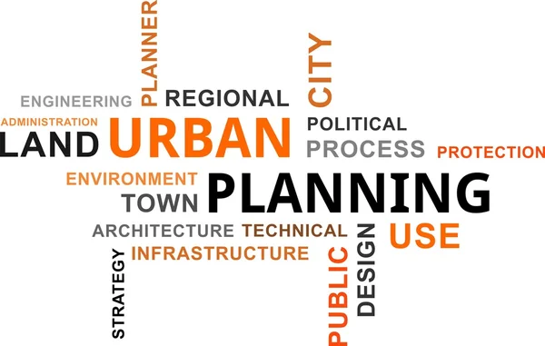 Word cloud - urban planering — Stock vektor