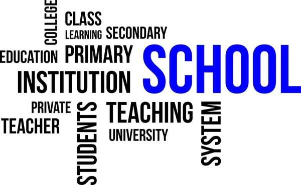 Word cloud - skolan — Stock vektor