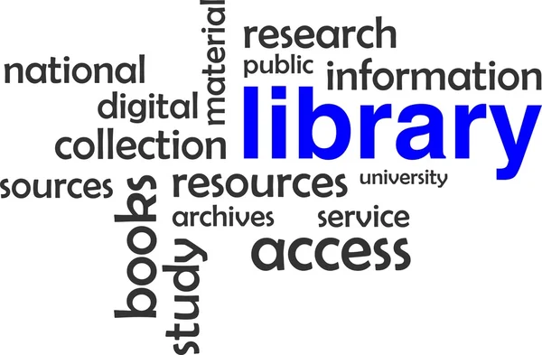 Word cloud - biblioteca — Vettoriale Stock