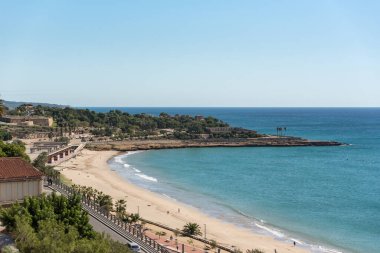 Tarragona, İspanya: 2020 Eylül: 27 Eylül: İspanya 'da yaz mevsiminde Tarragona limanının manzaraları.