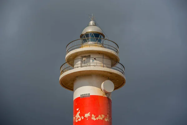 Sunset Fyr Faro Toston Cotillo Fuerteventura Spanien Sommaren — Stockfoto