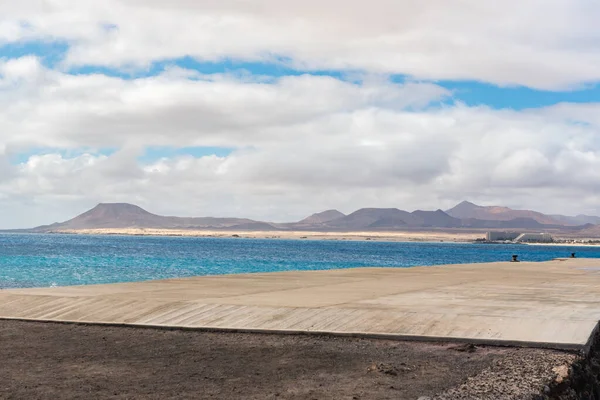 Pier Isla Lobos Fuerteventura Zomer 2020 — Stockfoto