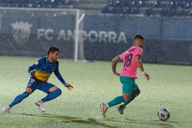 EnCAMP, ANDORRA: 2020 Kasım 7: SEGUNDA BÖLÜMÜ B GRUPO 3 FC ANDORRA 1 - 1 FC BARCELONA B İÇİN ALVARO SANZ