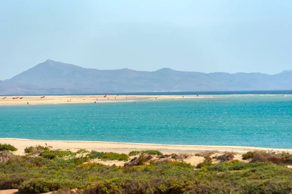 Uitzicht Playa Sotavento Fuerteventura Spanje Zomer — Stockfoto