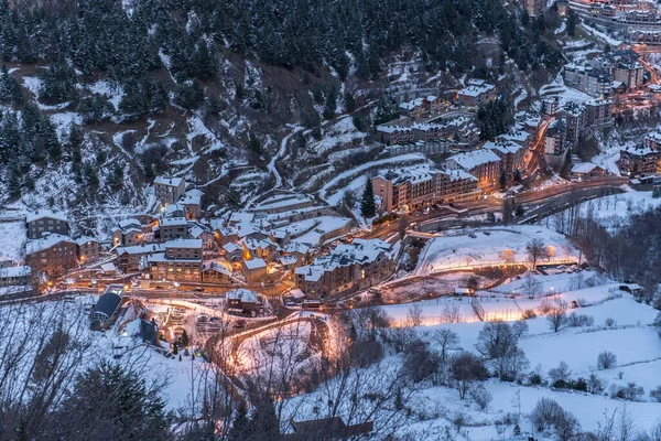 Cityscape Arinsal Massana Andorra Inverno — Fotografia de Stock