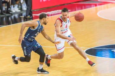 Andorra La Vella, Andorra: 9 Aralık 2020: Andorra 'da oynanan Eurocup Maçı' nda Andorra 100 'e karşı 106 Lokomotiv Kuban.