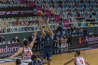 Andorra La Vella, Andorra: 9 Aralık 2020: Andorra 'da oynanan Eurocup Maçı' nda Andorra 100 'e karşı 106 Lokomotiv Kuban.