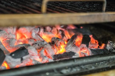 Izgarada yemek pişirmek için karbon fırını.