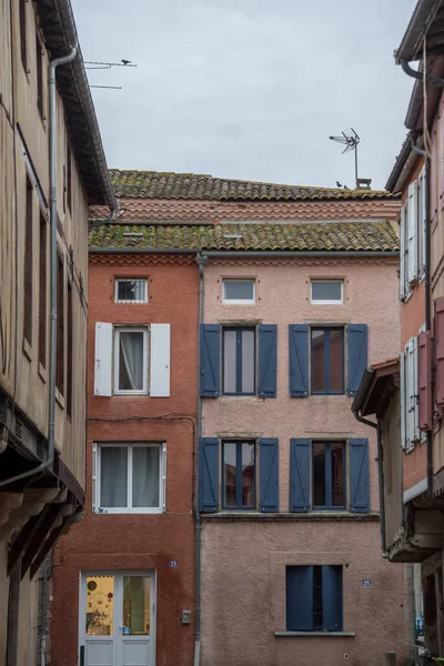 Mirepoix Frankreich Dezember 2020 Alte Fachwerkhäuser Hauptplatz Des Mittelalterlichen Dorfes — Stockfoto