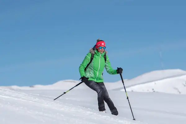 Grandvalira Andorra 2020 Dezember Frauen Üben Skitourengehen Den Pyrenäen Andorra — Stockfoto