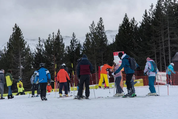 Vallnord Andorra 2021 Január Emberek Vallnord Síközpontban Andorrában 2020 Telén — Stock Fotó