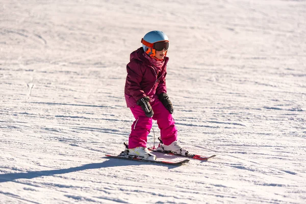 Pas Casa Andorra January 2021 Child Skiing Pyrenees Grandvalira Ski — Stock Fotó
