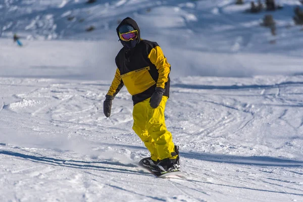 Pas Casa Andorra 2021 Janeiro Jovem Esquiando Nos Pirenéus Estância — Fotografia de Stock