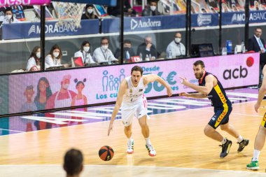 Andorra la Vella, Andorra: 2021 January 4: Fabien Causeur of Real Madrid in action in the Endesa ACB League match between Mora Banc Andorra vs Real Madrid in 2021.