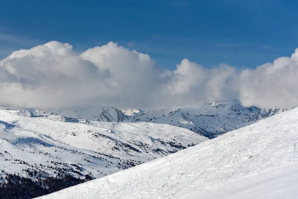 Andorra Daki Pireneler Deki Dağlar Kışın Bol Karlı Olur — Stok fotoğraf