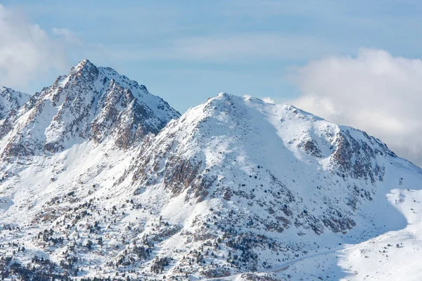 Montagne Nei Pirenei Andorra Inverno Con Molta Neve — Foto Stock