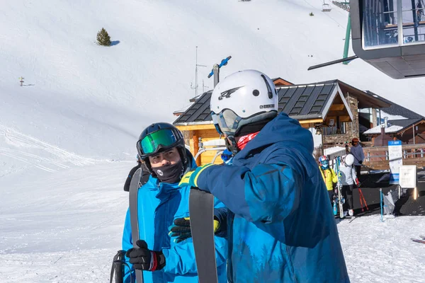 Ordino Arcalis Andorra Enero 2021 Gente Esquiando Estación Ordino Arcalis — Foto de Stock