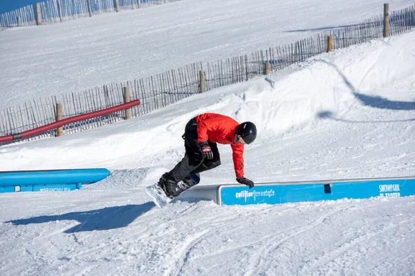 Tarter Andorra 2021 Február Hópark Grandvalira Síközpontban 2021 Telén — Stock Fotó