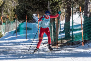 Naturlandia, Andorra: 20 Mart 2021: Marta Borbon 2021 Dünya Triatlon Kış Şampiyonası Andorra
