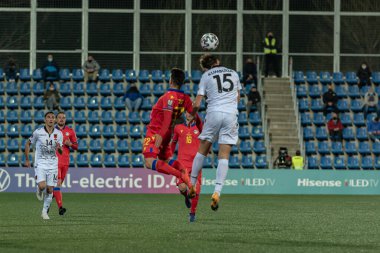 Andorra La Vella, Andorra: 25 Mart 2021: Katar 2022 Dünya Kupası eleme karşılaşmasında Marash Kumbulla ALB.