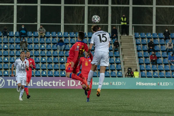 Andorra La Vella, Andorra: 25 Mart 2021: Katar 2022 Dünya Kupası eleme karşılaşmasında Marash Kumbulla ALB.