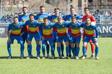 Encamp, Andorra: 2021 Nisan 04: Formation Fc Andorra at the Second Division B match between FC Andorra and Ibiza at the Prada de Moles Stadyumu, 4 Nisan 2021, Encamp, Andorra