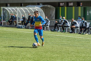 Encamp, Andorra: 2021 Nisan 04: Andorra FC Andorra ile Ibiza arasında oynanan 2. Lig B karşılaşmasında 4 Nisan 2021 tarihinde Encamp, Andorra 'da oynanmıştır.