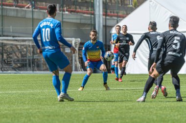 Encamp, Andorra: 2021 Nisan 04: Andorra FC Andorra ile Ibiza arasında oynanan 2. Lig B karşılaşmasında 4 Nisan 2021 tarihinde Encamp, Andorra 'da oynanmıştır.