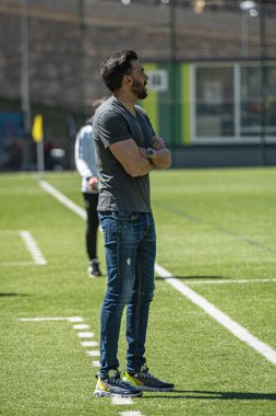 Encamp, Andorra: 2021 Nisan 04: Eder Sarabia FCA, 4 Nisan 2021 tarihinde Andorra, Andorra 'daki Prada de Moles Stadyumu' nda FC Andorra ve Ibiza arasında oynanan ikinci lig B maçında oynamaktadır.