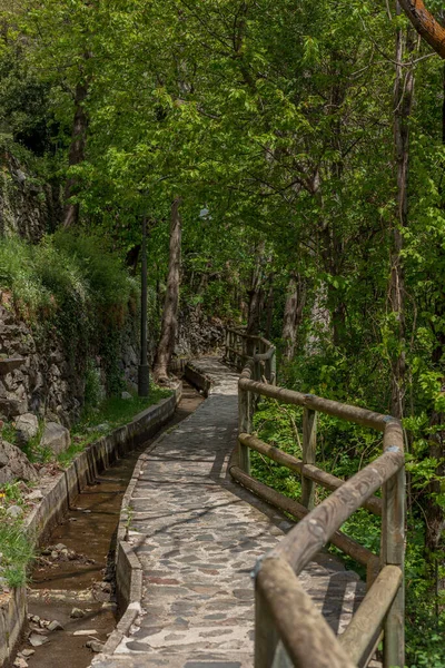 Διαδρομή Rec Del Sola Που Συνδέει Την Πόλη Escaldes Engordany — Φωτογραφία Αρχείου