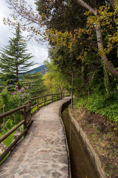 Rec Del Sola Útvonal Amely Összeköti Escaldes Engordany Városát Andorra — Stock Fotó