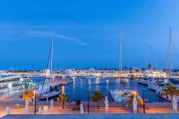 Formentera Espanha 2021 Maio Vista Noturna Porto Savina Verão 2021 — Fotografia de Stock