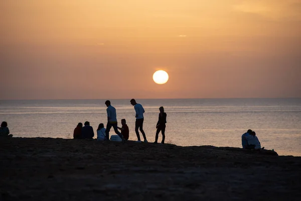 Nap Végén Cala Saona Strand Formentera Spanyolország — Stock Fotó